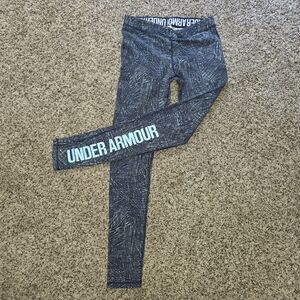 Under Armour Blue & White Ankle Leggings Size Small